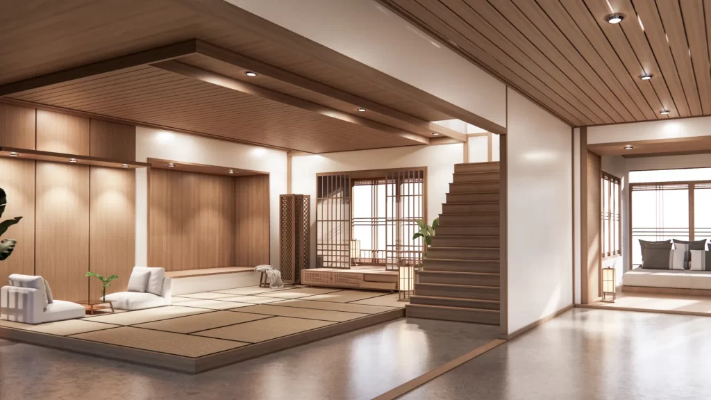 Interior Designer Woes: A minimalist Japanese-inspired interior with clean lines and wooden accents